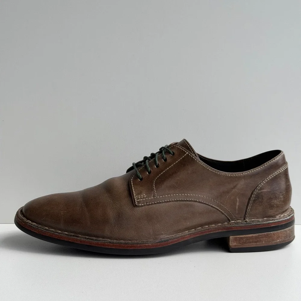 Cole Haan‎ Centre Street Derby Shoes Mens 9 Brown Leather Plain Toe Nike Air